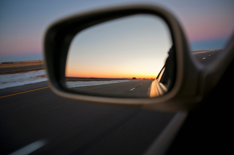Rearview mirror view